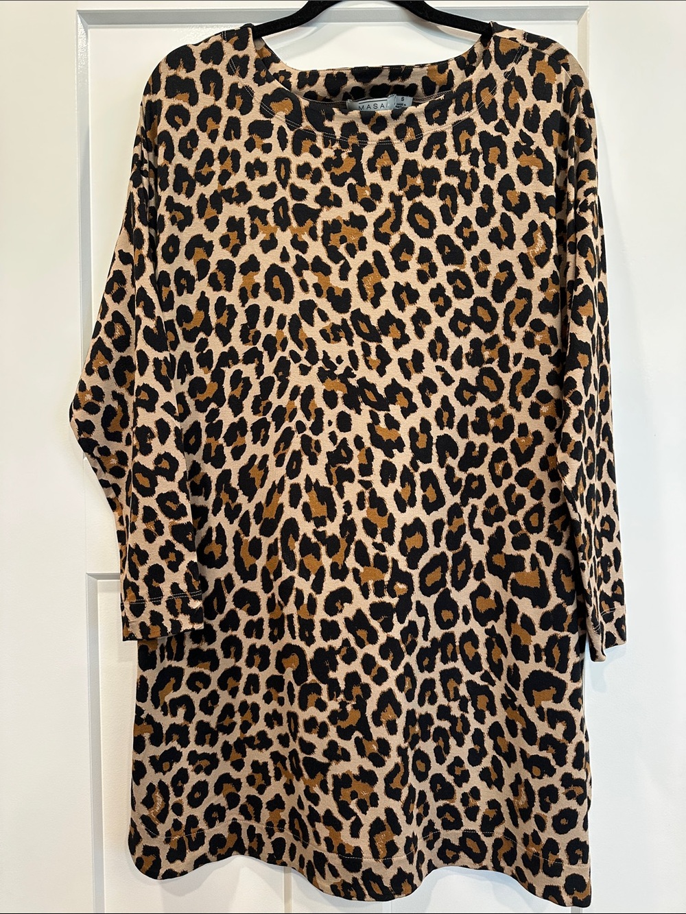 Masai Gryna Leopard Print Midi Dress/Tunic, Size Small